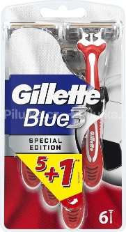 Gillette Blue3 Red & White 6 ks