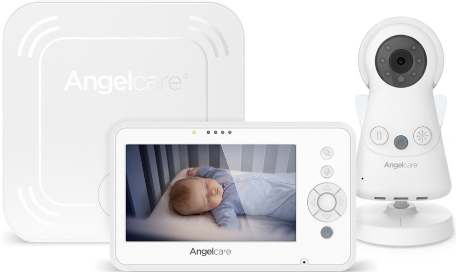 Angelcare AC527 Monitor pohybu dechu a el. video chůvička + koš na pleny Classic + 1 kazeta