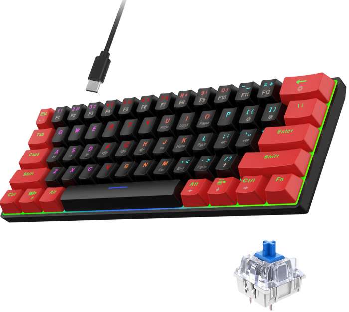 HXSJ V900 RGB zelená osa, černá a červená